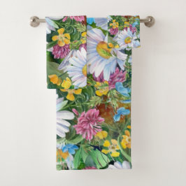Conjunto De Toalhas Elegante floral decorativo em aquarela chamativo 