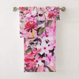 Conjunto De Toalhas Elegante floral decorativo em aquarela chamativo 