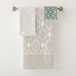Conjunto De Toalhas Elegante Geométrico Art Déco Pastel