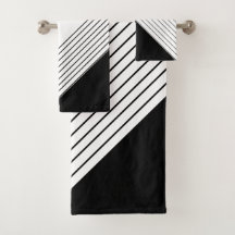 Elegante Geométrico Chic Preto e Branco Tendência