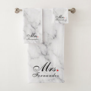 Conjunto De Toalhas Elegante Marble Sra. Chá de panela Gift