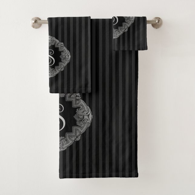 Conjunto De Toalhas Elegante, Monograma Inicial (Insitu)