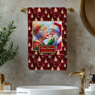 Conjunto De Toalhas Elegante Natal Sr. e Sra. Claus Bath Towel