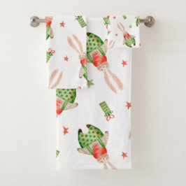 Conjunto De Toalhas Elegante padrão floral em aquarela decorativo e at