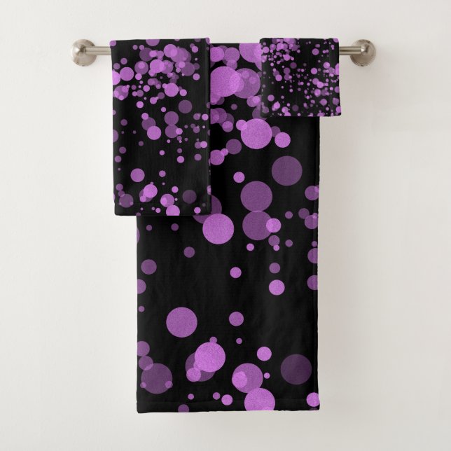 Conjunto De Toalhas Elegante Purple Confetti (Insitu)