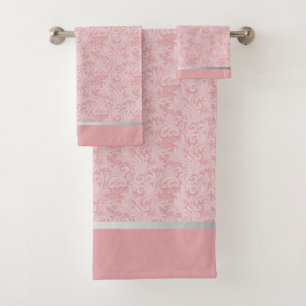 Conjunto De Toalhas Elegante Rosa Bege Abstrato