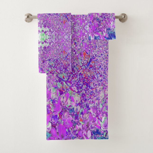 Conjunto De Toalhas Elegante Roxo e Blue Limelight Hydrangea (Insitu)