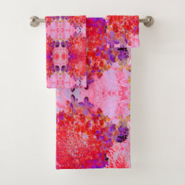 Conjunto De Toalhas Elegante Roxo e Laranja