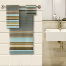 Conjunto De Toalhas Elegante Sandy Beach Rosa Dourado Padrão Striped