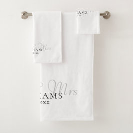 Conjunto De Toalhas Elegante Sr. e Sra. Estabelecidos