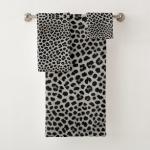 Conjunto De Toalhas Elegante Trendy Luxury Coleção Branca de Leopardo
