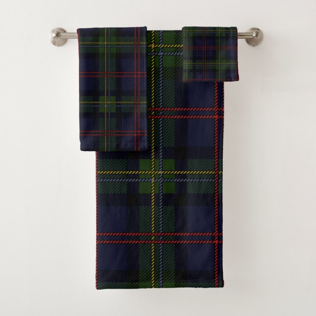 Conjunto De Toalhas Elegante Xadrez Roxo Roxo Russo Tartan (Insitu)
