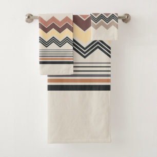 Conjunto De Toalhas Elegante Zig Zag
