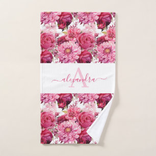 Conjunto de Toalhas Elegantes com Floral Rosa Vibr