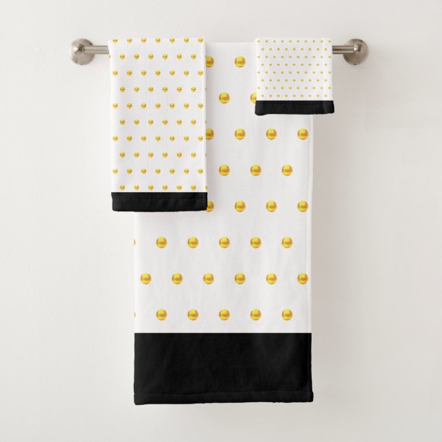 Conjunto De Toalhas Elegantes Pontos Bolha com Aparência Metálica Dour (Insitu)