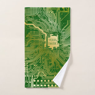 Conjunto De Toalhas Eletrônicos de placa-mãe em circuito monograma C