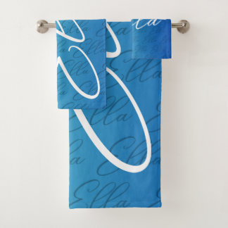 Conjunto De Toalhas Ella Repeating Name Pattern Design