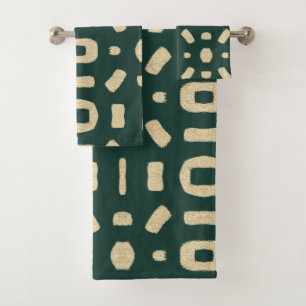 Conjunto De Toalhas Emerald Green Como Um Route De Lama De Kuba Kente