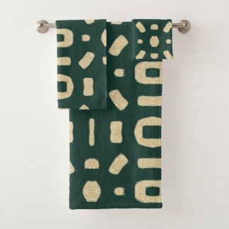 Conjunto De Toalhas Emerald Green Como Um Route De Lama De Kuba Kente