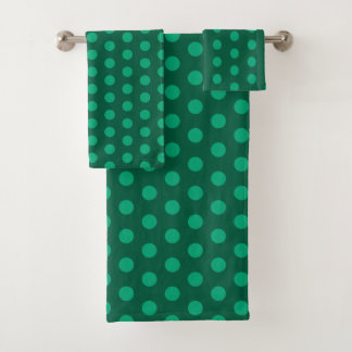 Conjunto De Toalhas Emerald Green Polka Dots 