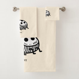 Conjunto De Toalhas Encantadora Ilustração do Besouro Desenhado à Mão