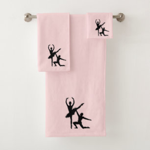 Conjunto De Toalhas Ênfase rosa da dança do Casal do balé