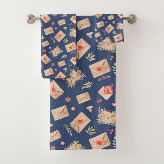 Conjunto De Toalhas Envelopes e Corações (Insitu)