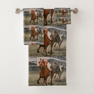 Conjunto De Toalhas Equinos Projetados Ganham Corrida de Cavalo