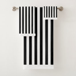 Conjunto De Toalhas Equipe Black White Stripe