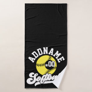 Conjunto De Toalhas Equipe Retroativa de NOME ADD do Jogador de Softba