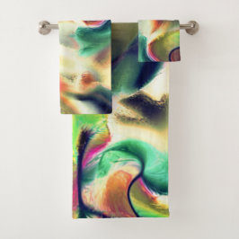 Conjunto De Toalhas Escaína fibrosa de cores brilhantes e gradiente li