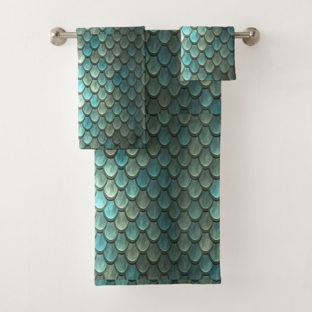 Conjunto De Toalhas Escalas azuis modernas texturizadas (Insitu)