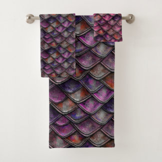 Conjunto De Toalhas Escalas de Dragões - Fuchsia