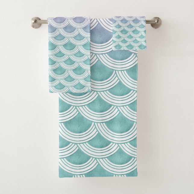 Conjunto De Toalhas Escalas de Sereia de Pastel nº 1 (Insitu)