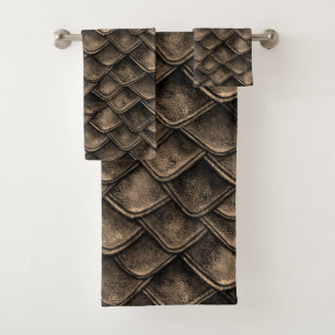 Conjunto De Toalhas Escalas do dragão - cinzas, Brown