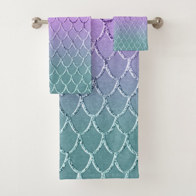 Conjunto De Toalhas Escamas de Princesa Sereia 4a (Insitu)