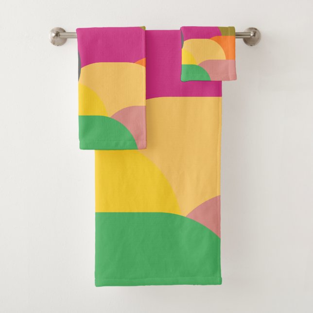 Conjunto De Toalhas Escamas sobrepostas padrão dos círculos (Insitu)