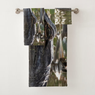 Conjunto De Toalhas Escoamento do jacaré nas águas dos pântanos