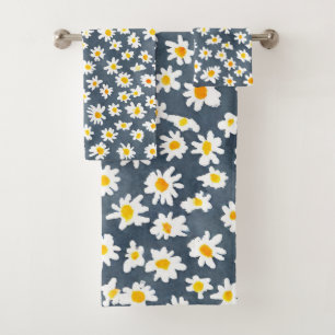 Conjunto De Toalhas Escola de padrão botânico da Bonita Daisy Flower