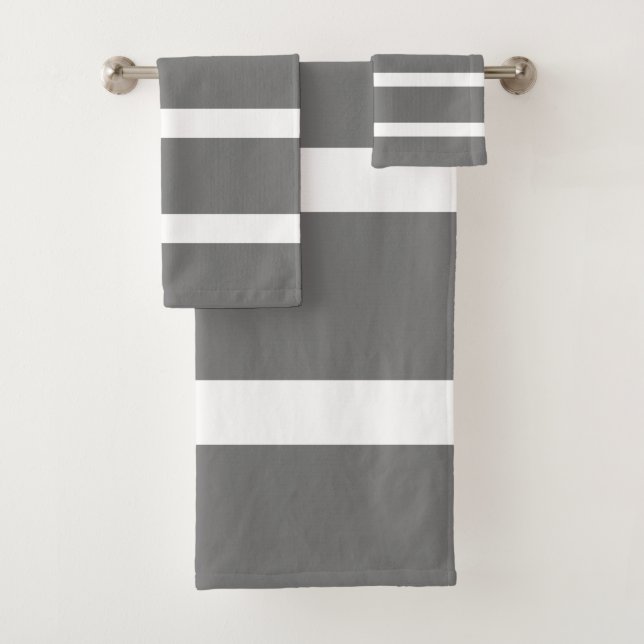 Conjunto De Toalhas Escritório doméstico de cinzas e stripes mínimas b (Insitu)
