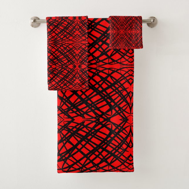 Conjunto De Toalhas Escrivora Simples | Inclinação Espelho | Vermelho  (Insitu)