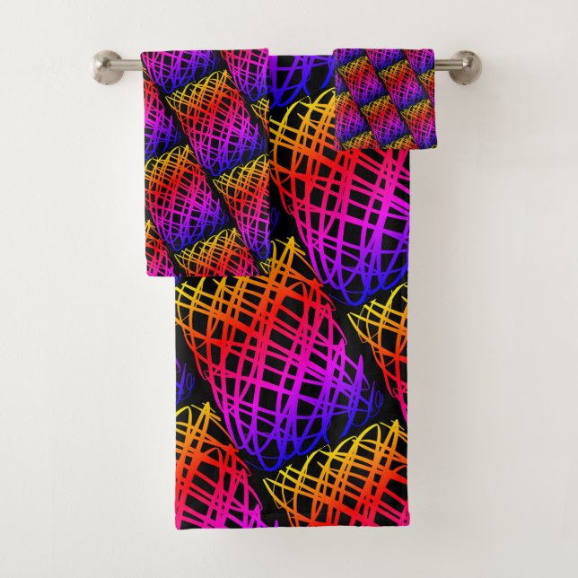 Conjunto De Toalhas Escrivora Simples | Meia gota | Fundo Negro | (Insitu)