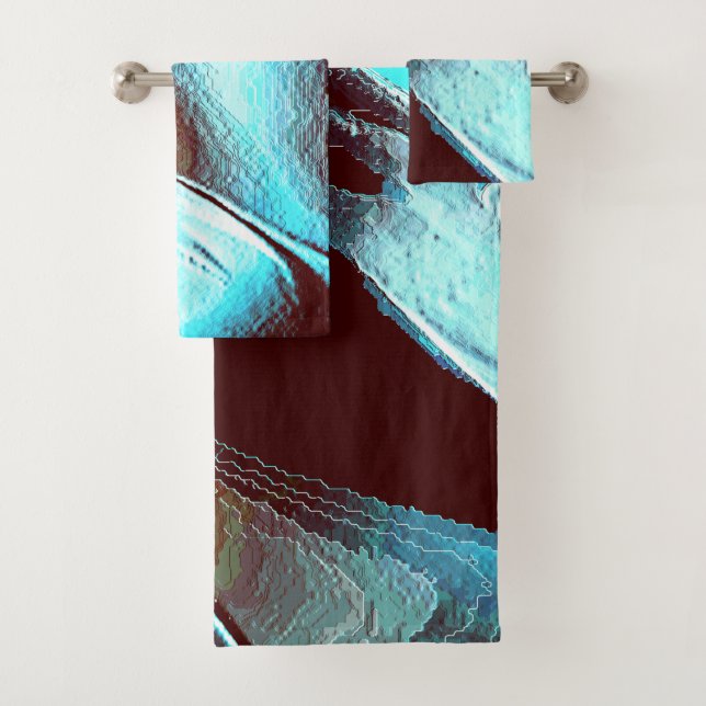 Conjunto De Toalhas Esculpidos de metais mattos, em gradiente castanho (Insitu)