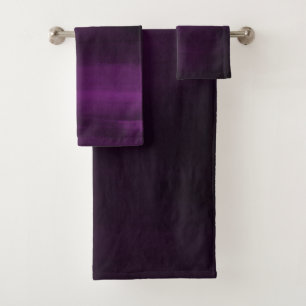 Conjunto De Toalhas Escuro Roxo Plum Moderno em Aquarela Chic