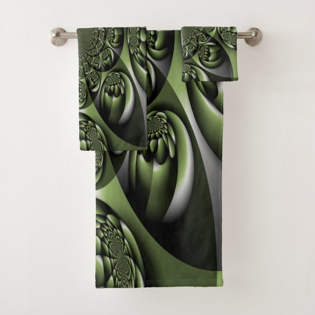 Conjunto De Toalhas Esferas Mini Floresta Verde Branca (Insitu)
