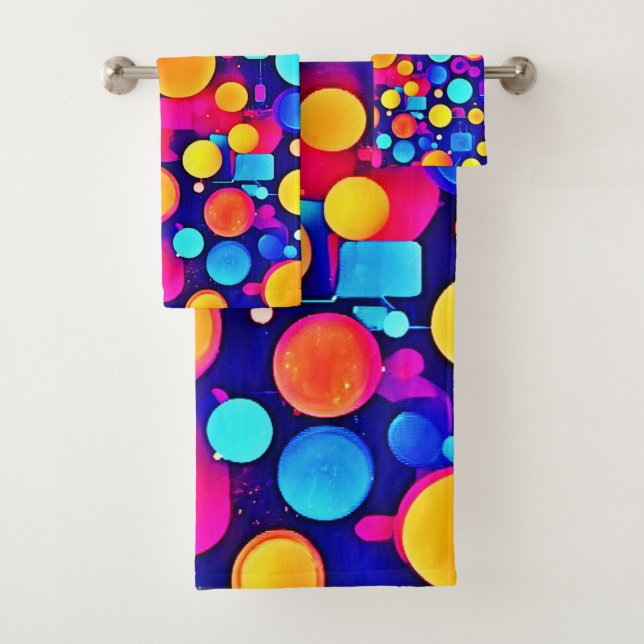 Conjunto De Toalhas Espectro dos círculos Abstrato coloridos (Insitu)