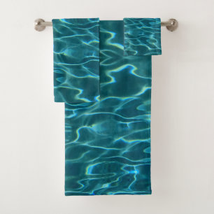 Conjunto De Toalhas Espetáculo de águas salgadas do oceano azul Elegan