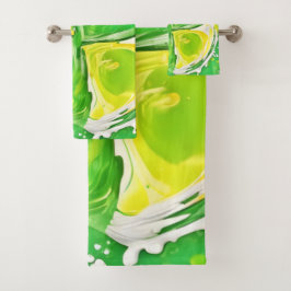 Conjunto De Toalhas Espiral Verde Lima