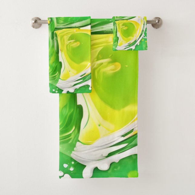 Conjunto De Toalhas Espiral Verde Lima (Insitu)