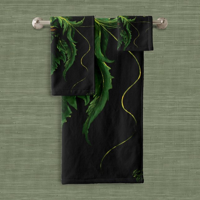 Conjunto De Toalhas Espírito Florestal Místico do Homem Verde Folha Fa (Criador carregado)